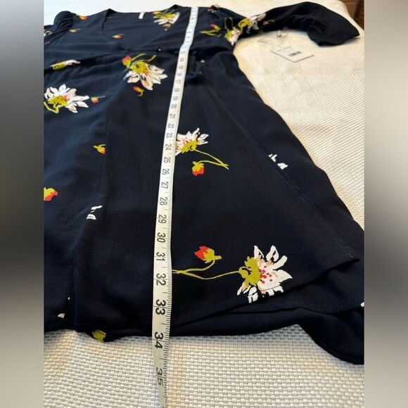 NWT free people, black floral wrap dress size small. Bohemian feminine hippie - Picture 7 of 11